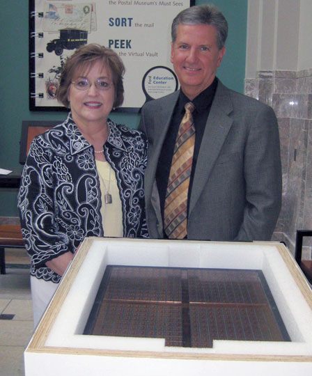 Vince and Becky King posed with the Lost Plate, still in its shipping container, on June 6, 2011