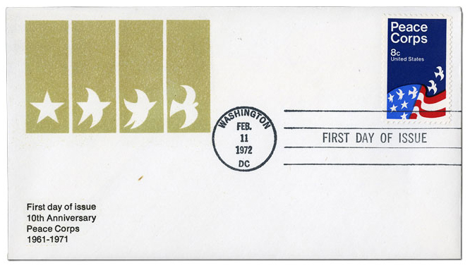 First Day Cover designed by David Battle of a star turning into a dove