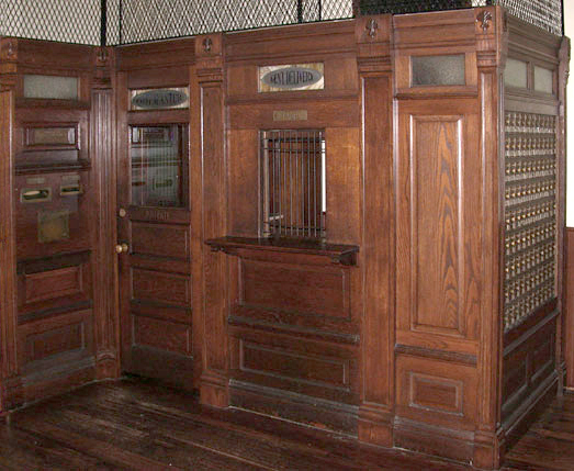 wooden modular post office  originally from Dillsburg, Pennsylvania