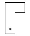 An upside-down L with a hole at the bottom.