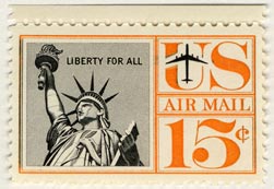 A US airmail stamp