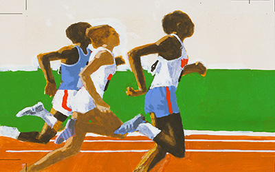 illustration of three runners in a race