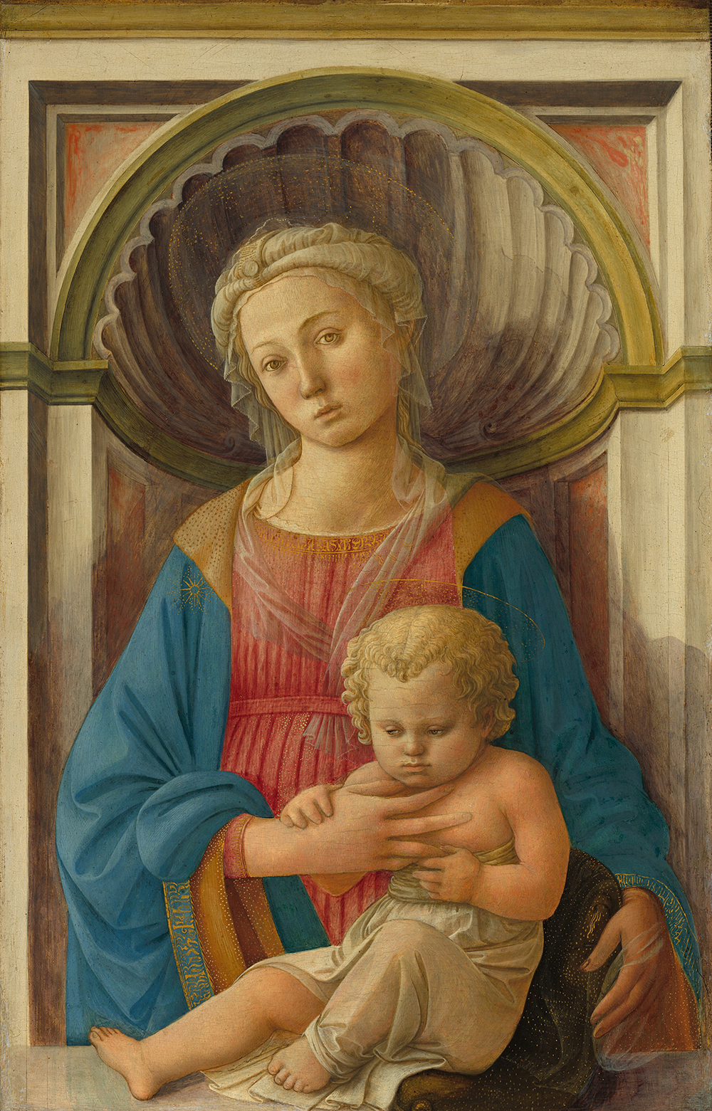 Pintura têmpera da Virgem com o Menino