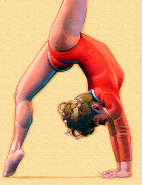 a woman doing gymnastics