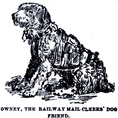 A drawing of Owney the railway mail clerk's friend