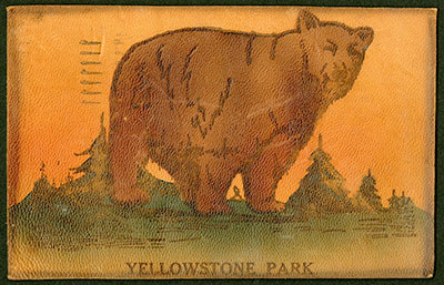 Yellowstone leather postcard