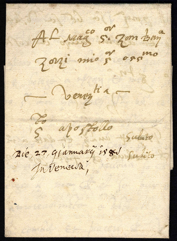 Subito Subito letter, 1582