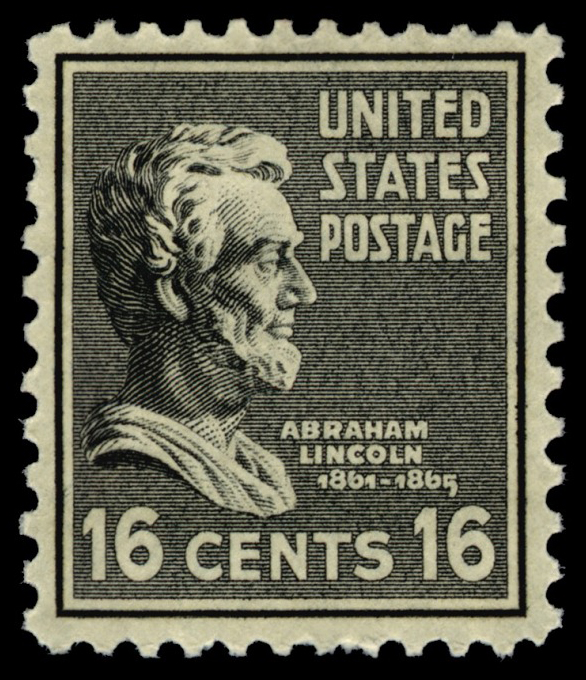 Estampilla de Abraham Lincoln de 16 centavos