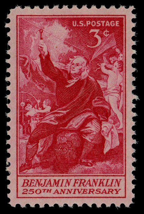 3-cent Benjamin Franklin stamp