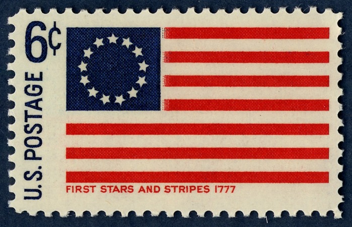 6-cent First Stars and Stripes Flag stamp