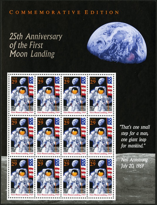 29c 25th Anniversary of Moon Landing sheet of twelve