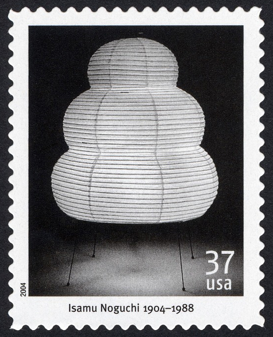 Isamu Noguchi stamp featuring an Akari lamp