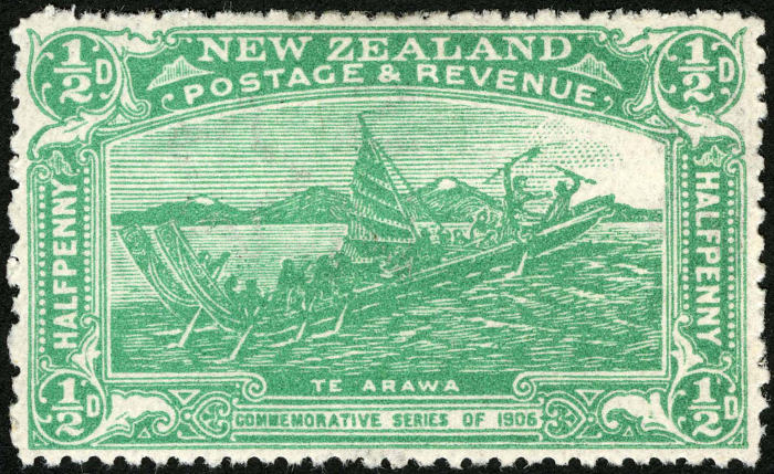 Émeraude 1/2 penny Arrivée du timbre Maoris