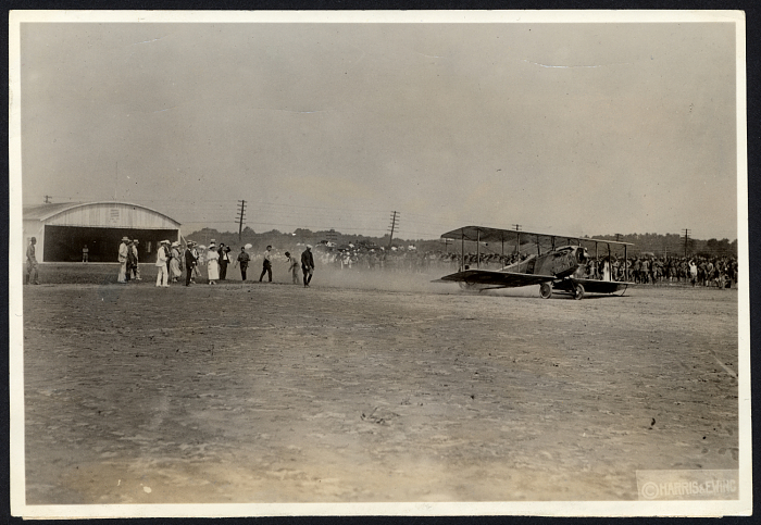 Photograph of airmail plane at College Park, MD