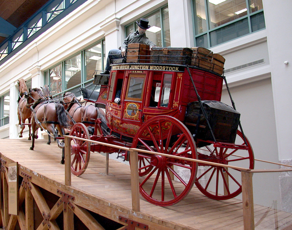 Concord mail coach on exhibit in the museum