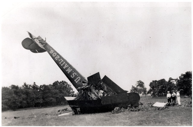 Photograph of crashed MB-1 airplane