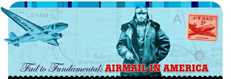 Screenshot of microsite with and airplane, a pilot, and postage stamp