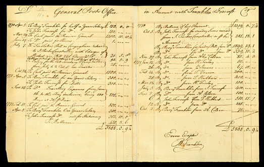 Benjamin Franklin's General Post Office Account