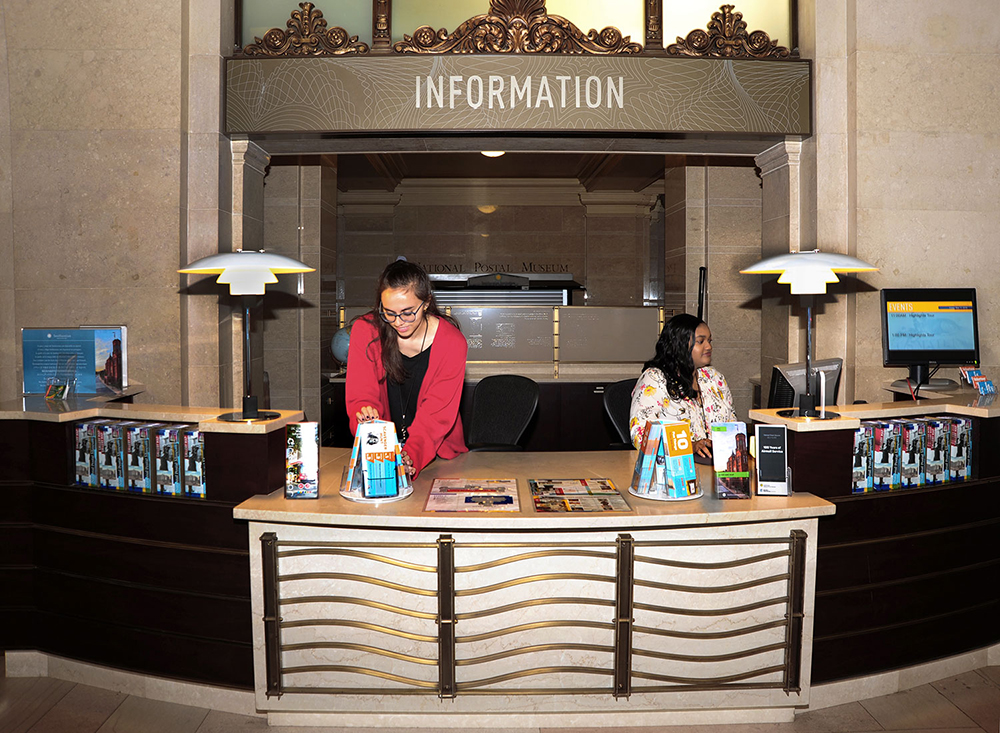 The Information Desk in the museum's Historic Lobby