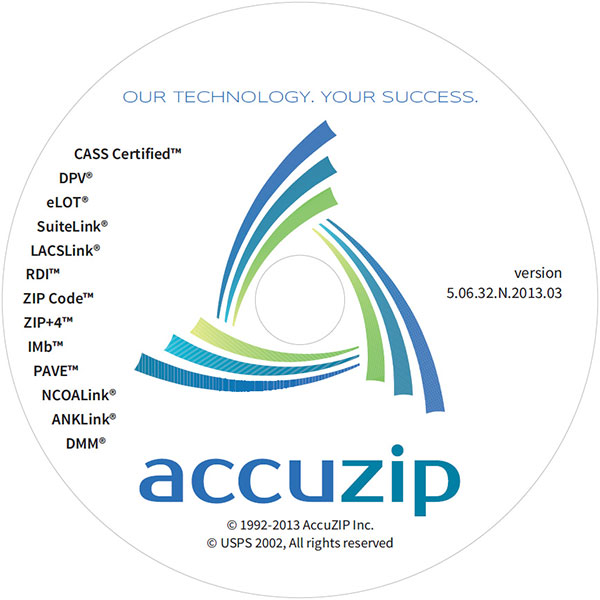 AccuZIP DVD sent to all users as updates occur.
