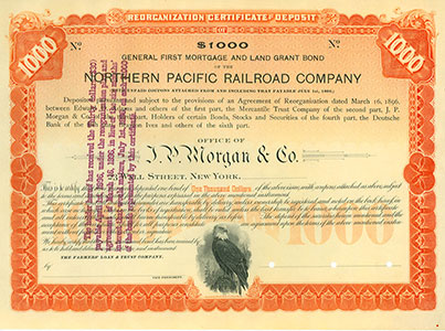 Northern Pacific Railroad Company mortgage and land grant bond