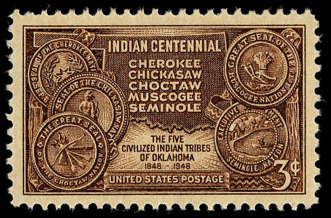 3-cent Indian Centennial stamp