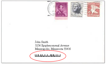 Envelope with barcode